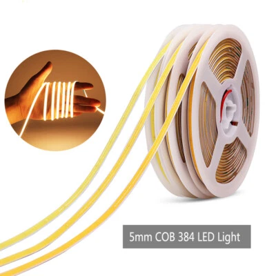5mm Ultra Thin LED Strip COB Bar Light 24V 12V Warm Cool White Red Blue Green - Image 1 of 3