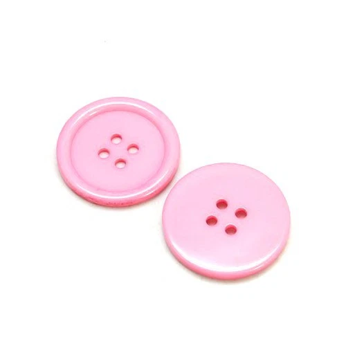 Resin Buttons Pale Pink Round 30mm 4-Hole Pack Of 10 - Image 1 of 1