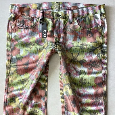 BNWT LADIES DIESEL EGO Straight Low Rise Floral Jeans Size 12 W30 L36 Tall (445B - Image 1 of 4
