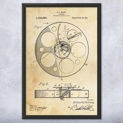 Movie Film Reel Patent Wall Art: Hollywood Decor, Filmmaker Gift, Actor Gift - Image 1 of 4