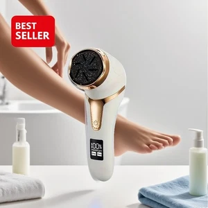 Rechargeable Waterproof white Polisher with LCD Display for Foot Care Exfoliate - Picture 1 of 17