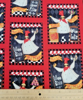 AVQ Chef of All Trades Red and Black Cotton Fabric - Image 1 of 3