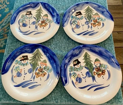 TABLETOPS UNLIMITED-“WINTERLAND CHRISTMAS”-10.5" Dinner Plates-Set Of 4. - Image 1 of 4