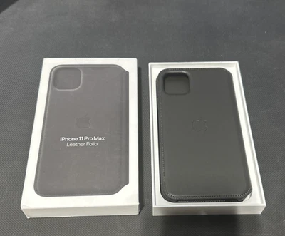 Apple Leather Folio for iPhone 11 Pro Max - Black-OPEN BOX NEW - Image 1 of 3