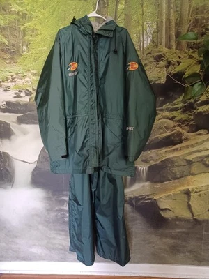 Bass Pro Shop Chaqueta Pantalones Para Hombre XL Alto Verde Goretex Con Capucha Impermeable Pesca Foto 1 de 4