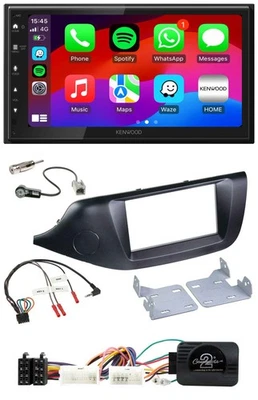 Kenwood Lenkrad USB DAB 2DIN Bluetooth Autoradio für Kia Ceed ab 2012 schwarz oh - Bild 1 von 4