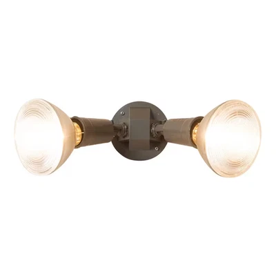 Cooper Lighting Halo Outdoor Flood Light Twin Head Bronze Security Wall Mount - Image 1 of 4
