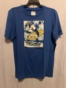 Hurley Boys Blue Screen Printed Heather Soft T-Shirt Size XL NEW - Picture 1 of 8