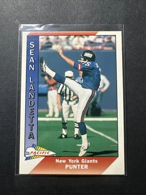 Sean Landeta 1991 Pacific #350 New York Giants Football Card - Image 1 of 2