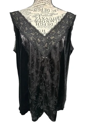 Venezia Y2K бархата Babydoll Майка женщин Sz 12/14 Whimsigoth темно фея Cami - Изображение 1 из 4