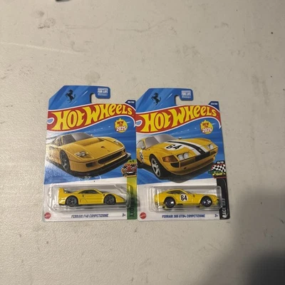 Ferrari F40/Ferrari 365 GTB4 2025 Hot Wheels ~ amarillo ~ lote de 2 Foto 1 de 3
