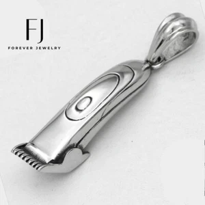 Men's Silver Stainless Steel 60mm barber clipper,Classic,Pendant*Unisex*Box - Picture 1 of 2