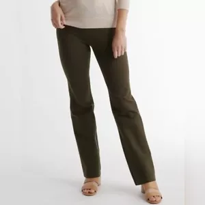 Quince Womens Ultra-Stretch Ponte Bootcut Pant Pull On Olive Green S - Picture 1 of 7