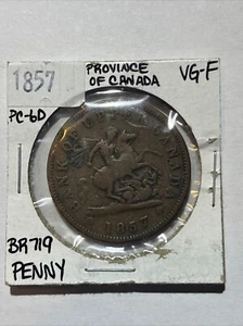 PC-6D 1857 Province of Canada, Bank of Upper Canada Penny Token VG-F - Picture 1 of 2