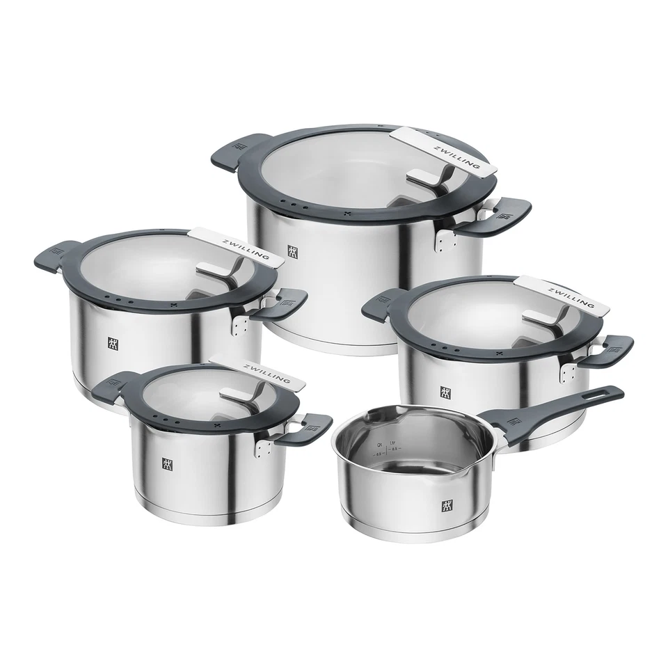 ZWILLING Series SIMPLIFY Saucepan Set 5 Piece Stainless Steel with Glass Lids - Image 1 of 1