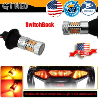 Bombilla LED de alta potencia se adapta a 08-18 Kawasaki Concours 14 luces de señal de giro traseras Foto 1 de 4