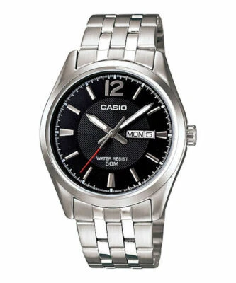 CASIO MTP-1335D-1AVDF OROLOGIO UOMO ACCIAIO NERO GIORNO DATA 38mm SOTTOCOSTO - Immagine 1 di 2