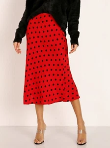 Falda Midi CLEOBELLA TALLA XS BRETAÑA Punto Rojo USADA UNA VEZ ¡Prisitne! - Imagen 1 de 10