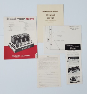 Vintage Original McIntosh MC240 Tube Power Amplifier Owners Manual + Extras!