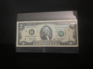 Two 2 dollar bill I 2003 Series A Vintage Rare (Comes With Frame)