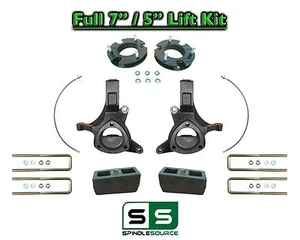 7"/ 5" Spindle FULL LIFT KIT FOR 07 - 16 Chevy Silverado GMC Sierra 1500 2WD - Picture 1 of 2
