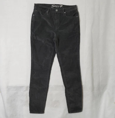 Calça skinny feminina cintura ultra alta Seven7 10 veludo macio cinza stretch 32x28 - Imagem 1 de 4