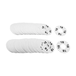 10 PCS WHITE 3-1/2" Round Plastic SIZE 18 Dividers Hangers Retail Clothing Rack - Picture 1 of 2