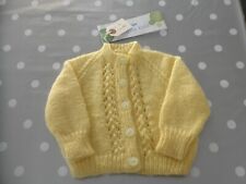 Baby Cardigan in Yellow DK yarn.. 0-6 months