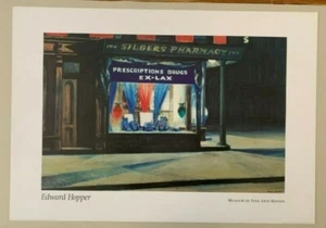 EDWARD HOPPER,'DRUG STORE,1927' AUTHENTIC 1995 ART PRINT - Picture 1 of 9