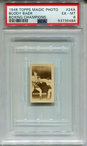 Foto mágica Topps 1948 #24A Buddy Baer PSA 6 EX-MT campeones de boxeo - Imagen 1 de 2