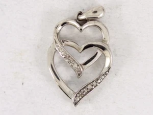 Diamond Heart Pendant Sterling Silver Ladies Stunning 925 1.9g Bu6 - Picture 1 of 4