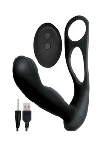 Butts Up Rechargeable Silicone Prostate Massager with Scrotum and Cock Ring - Picture 1 of 5
