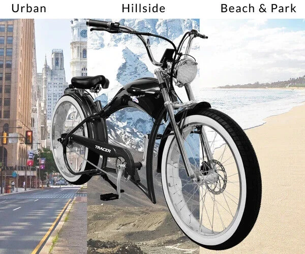 Bicicleta eléctrica Twenty5 GT 26" Fat Tires Chopper Acelerador Cruiser 500W negra Foto 1 de 4