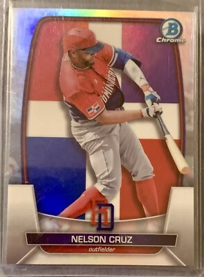 2023 Bowman Chrome #WBC-29 Nelson Cruz WBC Refractor /499 SP Dominican Republic  - Image 1 of 2