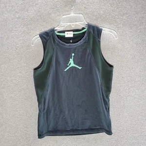 Air Jordan Nike Boys Activewear Tank Top M Gray Green Colorblock Logo 23 Dri-Fit - Picture 1 of 9