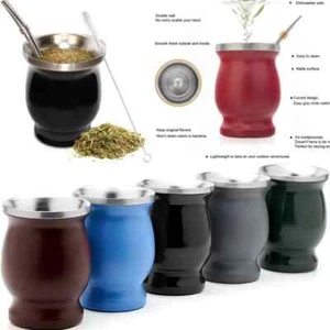 230ML Mate Cup 304 Stainless Steel Double Wall 8oz Portable Tea Mug Mate Tea - Picture 1 of 13