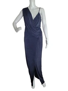 Fashion Nova First Class Maxi Slit Dress Women's Size L Charcoal NWT - Picture 1 of 6