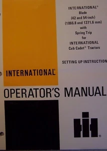 Case International OPERATOR'S MANUAL 42" & 54" BLADE WITH SPRING TRIP - Picture 1 of 2
