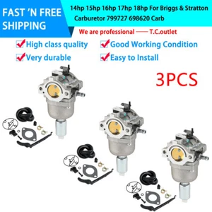 3PCS Carburetor 14hp 15hp 16hp 17hp 18hp Fit For Briggs & Stratton 799727 698620 - Picture 1 of 12