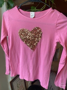 Camisa Happy Top Crewcuts Niña Talla 12 Rosa Manga Larga Lentejuelas - Imagen 1 de 3