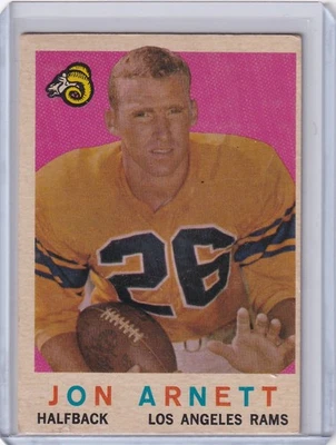 1959 Topps Football # 70 Jon Arnett - Los Angeles Rams - Image 1 of 2