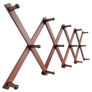 Hat Rack for Wall with 14 Hooks, Solid Wooden, Modern, Expandable Coat Rack W... - Picture 1 of 5
