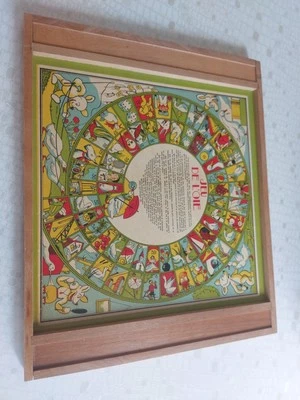 Ancien jeu de l'oie et de dames  en bois . - Photo 1/4