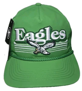 New Mens '47 Script Fade Nylon NFL Philadelphia Eagles Snapback Hat W/ Rope  - Picture 1 of 7
