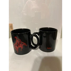 Vintage 80er Jahre Marlboro Mann schwarz Bronco Tasse - Bild 1 von 4
