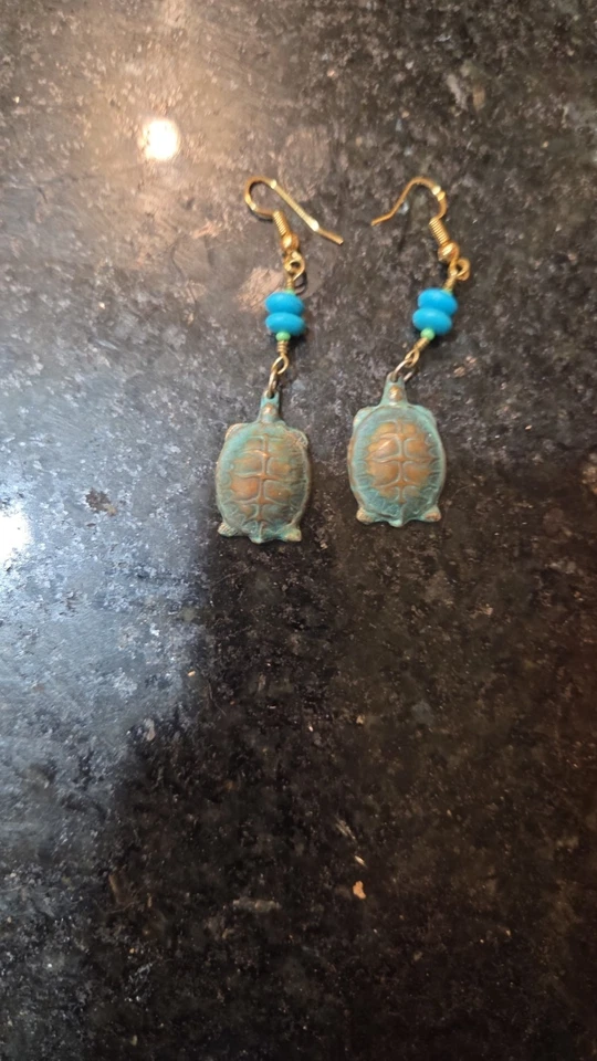 Elayne Coyne Brass And TURQUOISE Earrings - Image 1 of 1