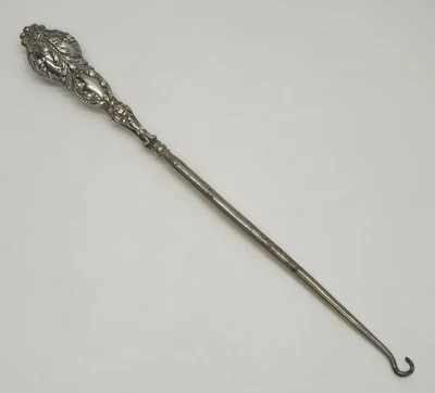 Antique Sterling Silver & Steel Button Hook Birmingham 1907 - Image 1 of 4