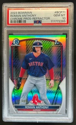 Bowman Roman Anthony 2023 refractor cromado 1st Prospect #42/499 Red Sox PSA 10 Foto 1 de 2