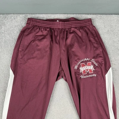 VINTAGE Mississippi StateTrack Pants Womens Large Maroon Ankle Zip Athletic - Image 1 of 4