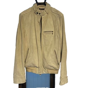 Gucci VTG Suede Single Biker Jacket Beige IT48 Tom Ford Used - Picture 1 of 7